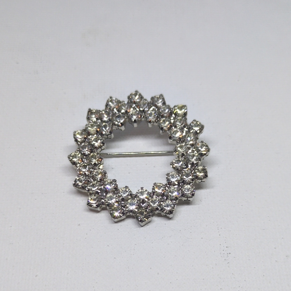 Dazzling Silver Crystal Brooch